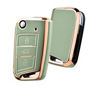 OATSBASF Car Key Case For VW, Key Case Compatible with VW Golf 7 MK7，Silicone Key Case, Key Box Cover for VW Polo, Skoda, Tiguan, 3 Buttons