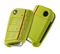 OATSBASF Car Key Case & Key Box Cover for VW Golf 7/Polo/Tiguan MK7/Skoda - Premium Silicone Protection, Shock-Absorbing, Non-Slip & Hygienic (FW Apple Green)