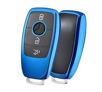 OATSBASF Car Key Case Suitable for Mercedes Benz, Key Case Cover for E-Class S-Class TPU Protective Case (D-Blue)