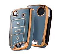 OATSBASF Car Key Case Suitable for VW, VW Golf 7, Key Case for VW Polo, Skoda, Tiguan, MK7, 3 Buttons, GR-Green