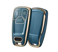 OATSBASF Car Key Cover Compatible with Audi A4L A6L A8 Q5 Q7 TTS TT Silicone TPU 3 Buttons Key Box Shell