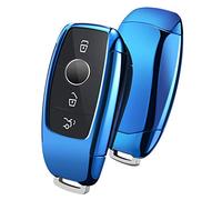 OATSBASF Car Key Cover Compatible with Mercedes Benz,Car Key Box for Benz E Class 2017 S 2018 (Blue)