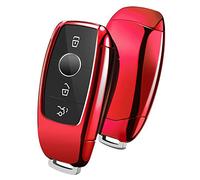 OATSBASF Car Key Cover Compatible with Mercedes Benz,Car Key Box for Benz E Class 2017 S 2018 (Red)