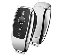 OATSBASF Car Key Cover Compatible with Mercedes Benz,Car Key Box for Benz E Class 2017 S 2018 (Silver)