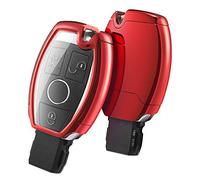 OATSBASF Car Key Cover for Mercedes Benz, Protective Key Cover for Mercedes W204 W211 2-3 Button Keyless A B C E Class (Red)