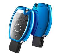 OATSBASF Car Key Cover for Mercedes Benz, Protective Key Cover for Mercedes W204 W211 2-3 Button Keyless A B C E Class (Blue)