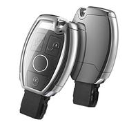 OATSBASF Car Key Cover for Mercedes Benz, Protective Key Cover for Mercedes W204 W211 2-3 Button Keyless A B C E Class (Silver)