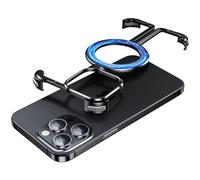 OATSBASF for iPhone 15 Pro Max Bumper Case, with Invisible Magnetic O-Ring Stand Case, Bezel Less Minimalist, Protective Shockproof, Frameless Metal Slim Cover, Black