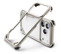 OATSBASF for iPhone 17 Pro Max Bumper Case, No Back Design, Aluminum Frame Slim Fit, Compatible with MagSafe, 4 Corner Shockproof Protection, Natural Titanium