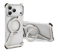 OATSBASF for iPhone 17 Pro Max Frameless Phone Case 360° Rotation Kickstand