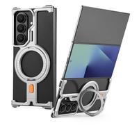 OATSBASF Magnetic Kickstand Case for Samsung Galaxy Z TirFold, 360° Rotatable Metal Bumper, Ultra-Thin & Frameless Design, Dropproof, Natural Titanium