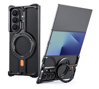 OATSBASF Magnetic Kickstand Case for Samsung Galaxy Z TirFold, 360° Rotatable Metal Bumper, Ultra-Thin & Frameless Design, Dropproof, Black