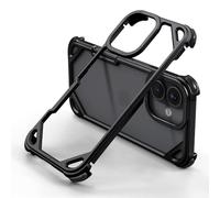 OATSBASF Metal Bumper Case for iPhone 17 Aluminum Frame Slim Fit Black