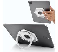 OATSBASF Universal Tablet Stand Hand Strap Holder, 360 Degrees Adjustable Handle Grip, Metal Magnetic Ring Holder, Compatible for iPad/Galaxy Tab and All 6-13" Tablets (White)