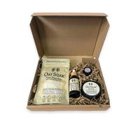 OatSoak Skin Care Collection. Gift Set for Sensitive Skin. Containing 100g OatSoak Colloidal Oatmeal, Intensive Balm, Scalp Oil and Lip Balm with Gwenyn Gruffydd Honey.