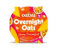 OATSU | Mango Passionfruit Overnight Oats | Ready To Eat Plant-Based Protein-Packed Instant Breakfast Cereal | Low-Sugar, Fibre-Rich | Ready-to-Eat Fresh Porridge (4 Pots)