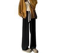 OATTIS Black Suit Pants For Women, Summer Pear Shaped Figure, High Waist, Loose Fit, Slimming And Wide Leg Casual Pants,Color1,3XL