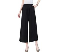 OATTIS Cotton And Silk Wide Leg Pants For Women In Summer, Loose And Thin, Hanging Vertical Leg Pants For Outdoor Wear,Color1,3XL