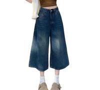 OATTIS High Waist Wide Leg Jeans Women's Summer Casual Loose Straight Long Pants Versatile Trousers,Color1,3XL
