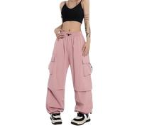 OATTIS Loose-Fit Straight-Leg Wide-Leg Casual Vintage Design Sensibility Cargo Pants Women's Large Pocket Trendy,Color4,2XL