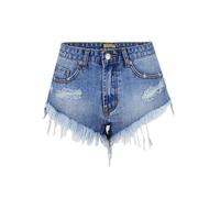 OATTIS Women's High Waisted Denim Shorts With Slimming Effect, Cut With Hairy Edge Pockets, Worn Out For Spring And Summer Personality,Color1,34