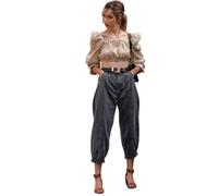 OATTIS Women's High Waisted Slim Smoke Gray Jeans Women's Carrot Pants,Color1,S