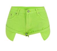 OATTIS Women's Low Waisted Denim Shorts, Loose And Decadent With Exposed Pockets, Beach Hot Pants, Sexy,Color1,40