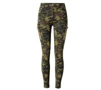 OATTIS Women's Mid Waist Elastic Slim Camouflage Jogging Pants With Side Pockets And Zippers, Casual Denim Shorts For Pilots,Color1,S