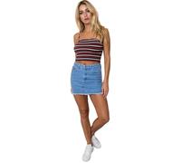 OATTIS Women's Spring And Summer High Waisted, Hip Hugging Denim Short Skirt, Half Length Skirt, Double-sided Splicing, 3-color Webbing,Color1,38
