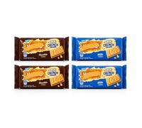 Oaty Crunch Cream Biscuit Variety Pack of 4 - Chocolate & Milk Flavour Cream Filled Oat Biscuits, Snack Hamper Bundle, 2 Packs of Each, 4 x 100g (Total 400 g) with Thank You Card