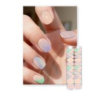 Oauee Semi Cured Gel Nail Strips | Built-In Gel Top Coat | UV Light Required | Salon Quality, Easy Application And Removal (Violet Spark ）