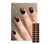Oauee Semi Cured Gel Nail Strips | Built-In Gel Top Coat | UV Light Required | Salon Quality, Easy Application And Removal (Opulent Midnight Gold）
