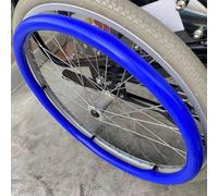 OAUKA 24inch/22inch Silicone Non-Slip Wheelchair Push Rim Covers, 1 Pair Wheelchair Hand Push Cover,0.18inch Thick Wear-Resistant Hand Push Cover,blue,24in