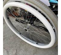 OAUKA 24inch/22inch Silicone Non-Slip Wheelchair Push Rim Covers, 1 Pair Wheelchair Hand Push Cover,0.18inch Thick Wear-Resistant Hand Push Cover,white,24in