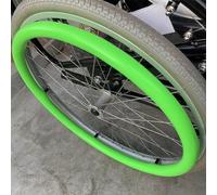 OAUKA 24inch/22inch Silicone Non-Slip Wheelchair Push Rim Covers, 1 Pair Wheelchair Hand Push Cover,0.18inch Thick Wear-Resistant Hand Push Cover,fruit green,24in