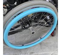 OAUKA 24inch/22inch Silicone Non-Slip Wheelchair Push Rim Covers, 1 Pair Wheelchair Hand Push Cover,0.18inch Thick Wear-Resistant Hand Push Cover,light blue,22in