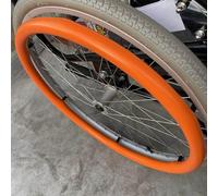 OAUKA 24inch/22inch Silicone Non-Slip Wheelchair Push Rim Covers, 1 Pair Wheelchair Hand Push Cover,0.18inch Thick Wear-Resistant Hand Push Cover,orange,24in