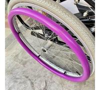 OAUKA 24inch/22inch Silicone Non-Slip Wheelchair Push Rim Covers, 1 Pair Wheelchair Hand Push Cover,0.18inch Thick Wear-Resistant Hand Push Cover,Purple,24in