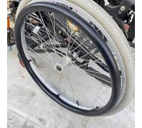 OAUKA 24inch/22inch Silicone Non-Slip Wheelchair Push Rim Covers, 1 Pair Wheelchair Hand Push Cover,0.18inch Thick Wear-Resistant Hand Push Cover,black,24in