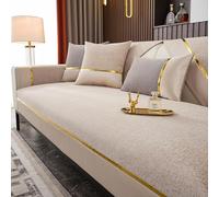 OAUKA Sofa Covers 1 2 3 4 Seater Non-Slip,Fuzzy Non Slip Sofa Cover,Chenille Sofa Cover Corner Shape,Washable Sofa Protector,Couch Cover L Shape,A05,110×210cm