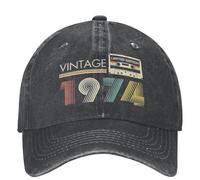 OAUMJIIL Vintage Vintage 1974 Cassette 50th Bithday Gift Baseball Cap for Men Women Trucker Hat 50 Year Old Present Adjustable Fit