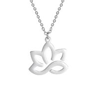 OAUWKEIY A sought-after elegant and versatile openwork lotus pattern pendant necklace with a traditional Chinese style jewellery pendant necklaces for men women