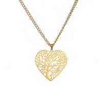 OAUWKEIY Couple style versatile and fashionable sweater necklace with hollowed-out heart tree design jewellery pendant necklaces for men women