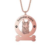 OAUWKEIY Cute Puppy Sticking Out its Tongue Pattern Ring Dog Bone Combination Necklace - Autumn Winter Fashion Sweater Chain jewellery pendant necklaces for men women