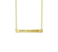 OAUWKEIY European and American trendy necklace with believe in yourself engraved horizontal stripes jewellery pendant necklaces for men women