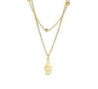 OAUWKEIY Korean style fresh and sweet double-layer chain with beaded musical notes a luxurious and niche women's sweater chain accessory jewellery pendant necklaces for men women