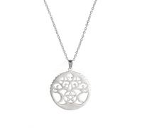 OAUWKEIY Korean style Instagram-worthy necklace with circular tree and double moon star pendant a versatile and elegant style jewellery pendant necklaces for men women