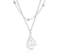OAUWKEIY Korean style pastoral style glossy retro text necklace double chain pendant clavicle chain charm jewellery pendant necklaces for men women