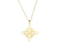 OAUWKEIY Korean-style unique shrine maiden double-layer Celtic triangle jewellery pendant necklaces for men women