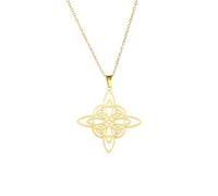 OAUWKEIY Korean-style unique shrine maiden double-layer Celtic triangle jewellery pendant necklaces for men women